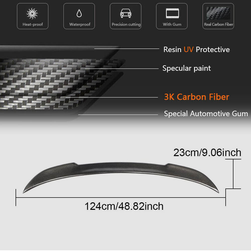 BMW 2 Series F22 F87 M2 Coupe 2014-2020 Rear Trunk Spoiler Carbon Fiber-Ahacarbon