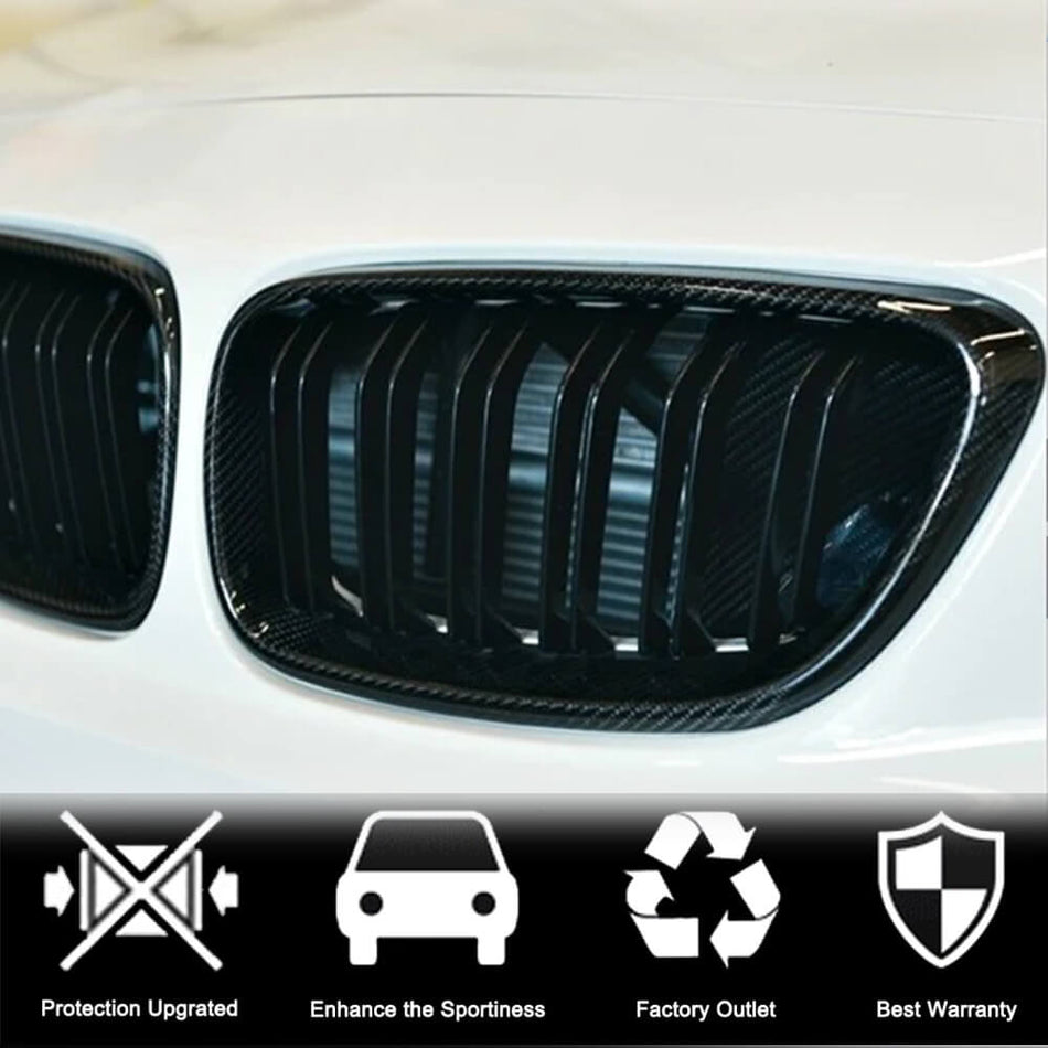 BMW 2 Series F22 F23 F87 M2 2014-2019 Dual Slats Front Grille Carbon Fiber-Ahacarbon