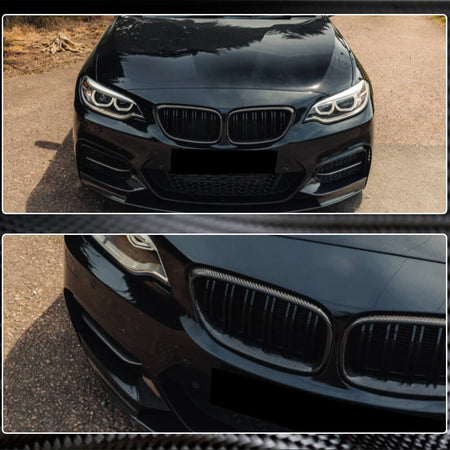 BMW 2 Series F22 F23 F87 M2 2014-2019 Dual Slats Front Grille Carbon Fiber-Ahacarbon