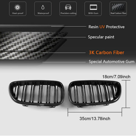 BMW 2 Series F22 F23 F87 M2 2014-2019 Dual Slats Front Grille Carbon Fiber-Ahacarbon