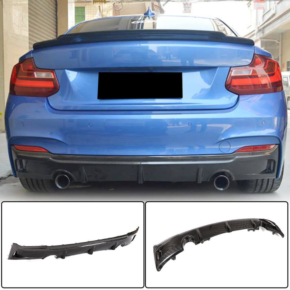 BMW 2 Series F22 F23 M Sport 2014-2019 Rear Bumper Diffuser Lip Carbon Fiber-Ahacarbon