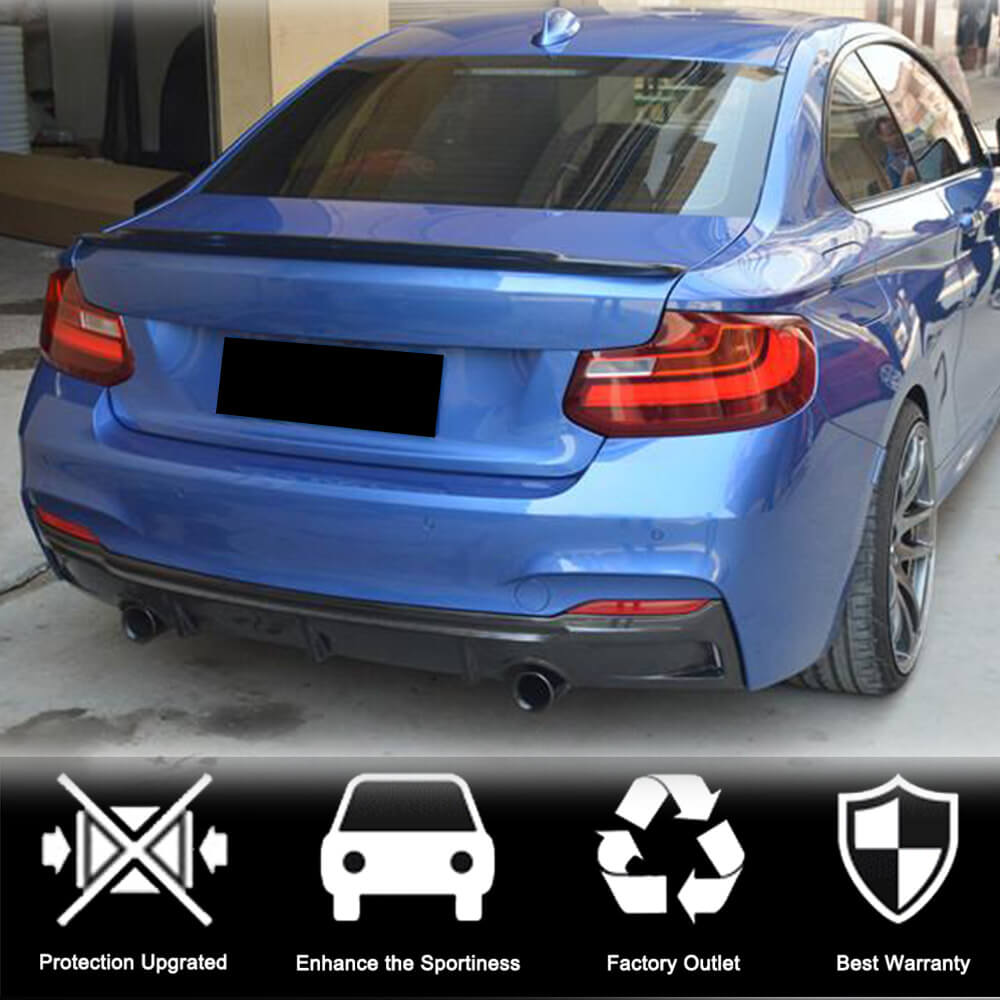 BMW 2 Series F22 F23 M Sport 2014-2019 Rear Bumper Diffuser Lip Carbon Fiber-Ahacarbon