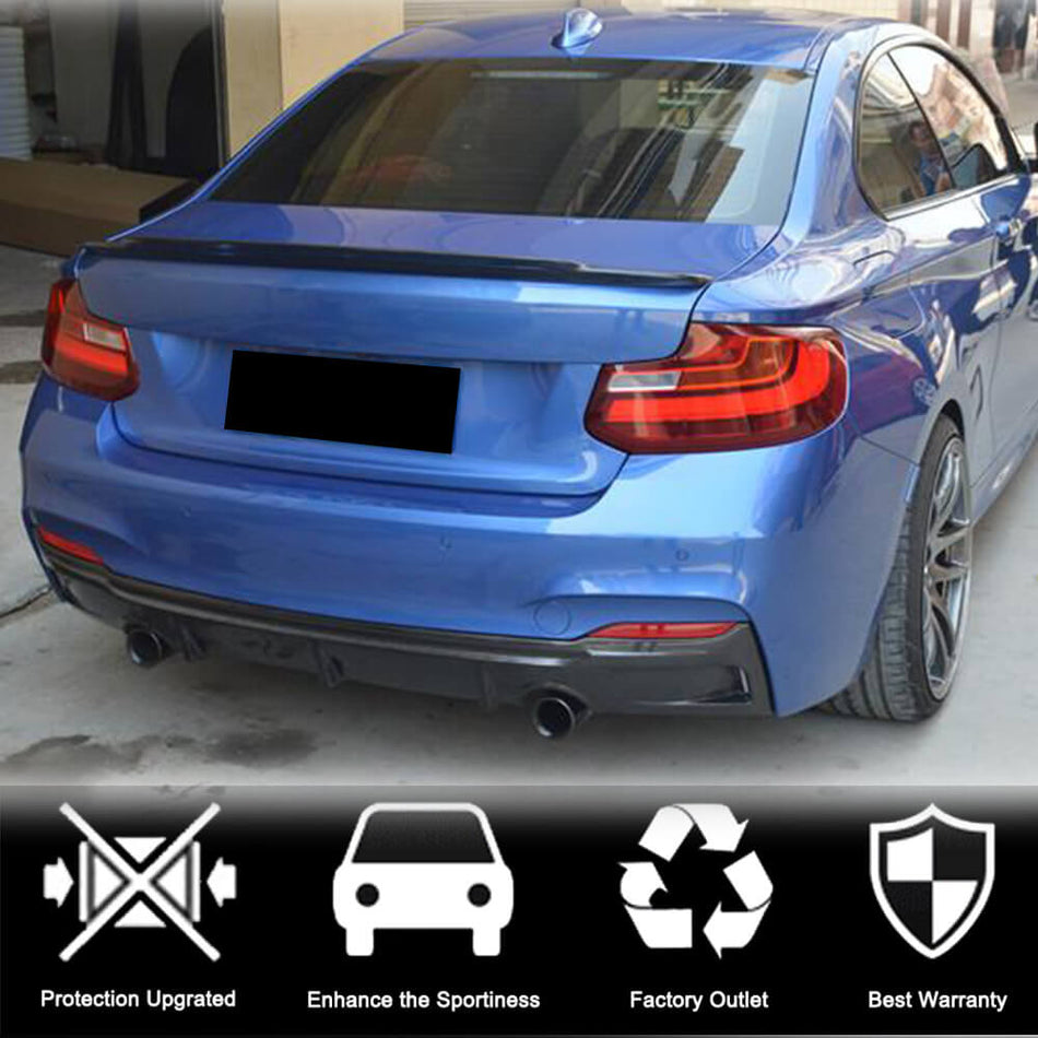 BMW 2 Series F22 F23 M Sport 2014-2019 Rear Bumper Diffuser Lip Carbon Fiber-Ahacarbon