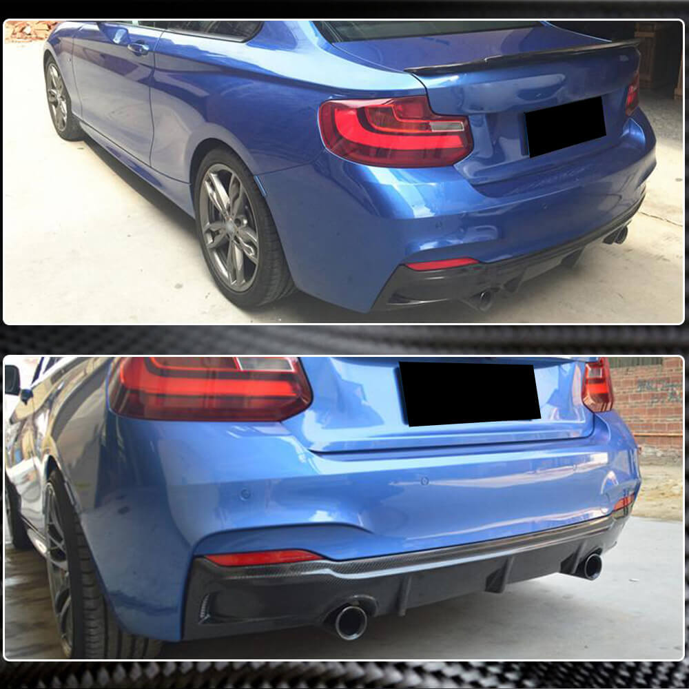 BMW 2 Series F22 F23 M Sport 2014-2019 Rear Bumper Diffuser Lip Carbon Fiber-Ahacarbon
