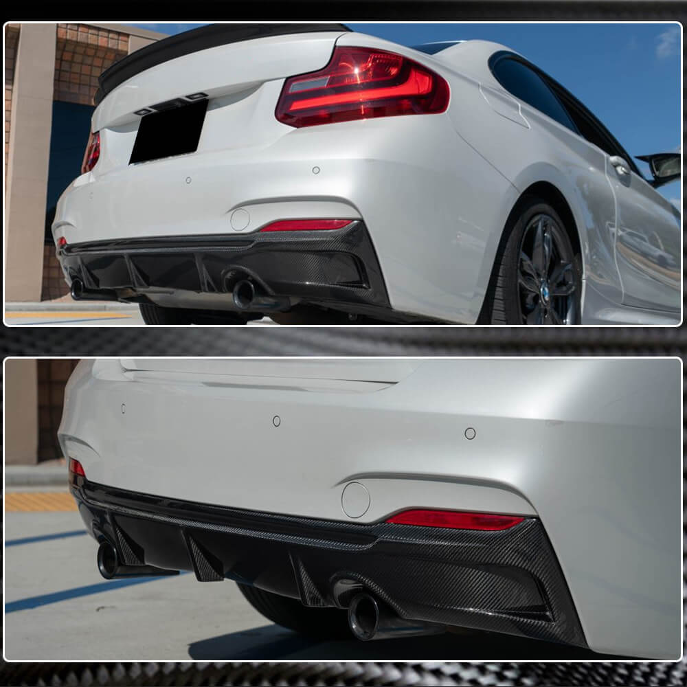 BMW 2 Series F22 F23 M Sport 2014-2019 Rear Bumper Diffuser Lip Carbon Fiber-Ahacarbon