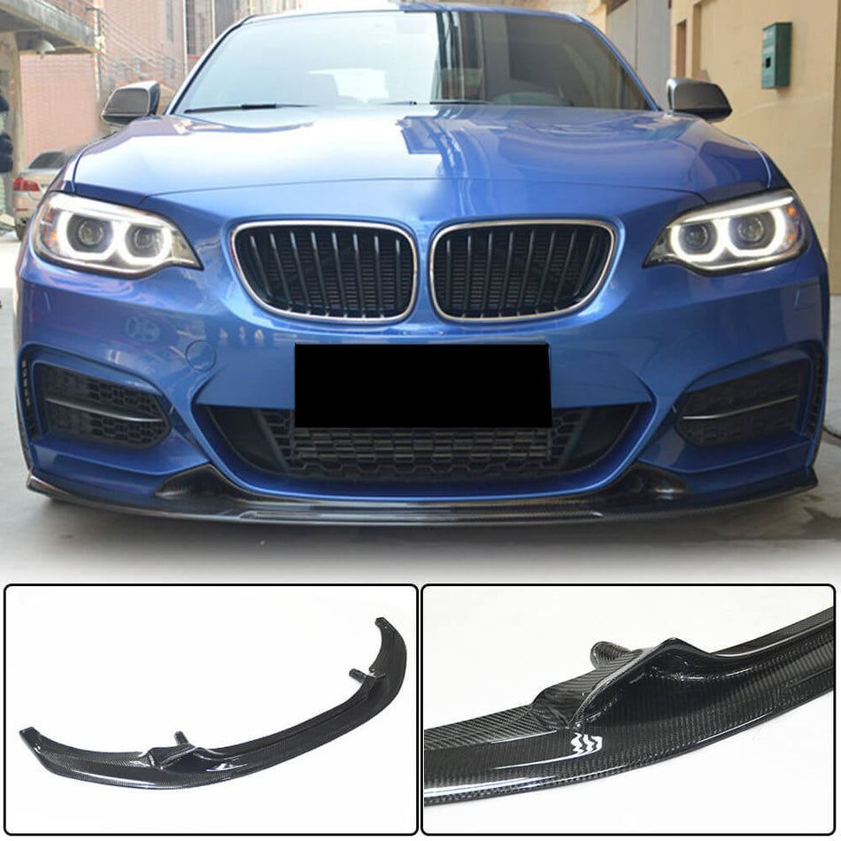 BMW 2 Series F22 F23 M Sport 2014-2019 Front Bumper Lip Carbon Fiber-Ahacarbon