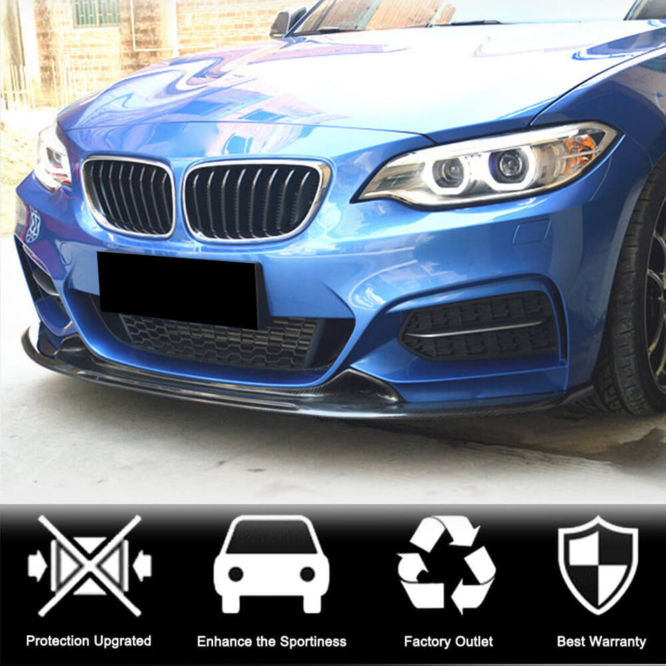 BMW 2 Series F22 F23 M Sport 2014-2019 Front Bumper Lip Carbon Fiber-Ahacarbon
