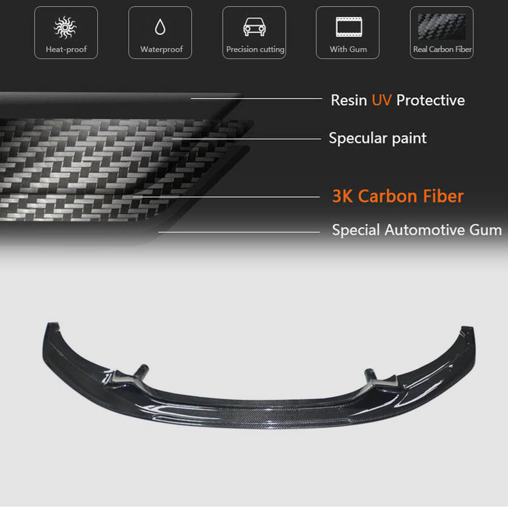 BMW 2 Series F22 F23 M Sport 2014-2019 Front Bumper Lip Carbon Fiber-Ahacarbon