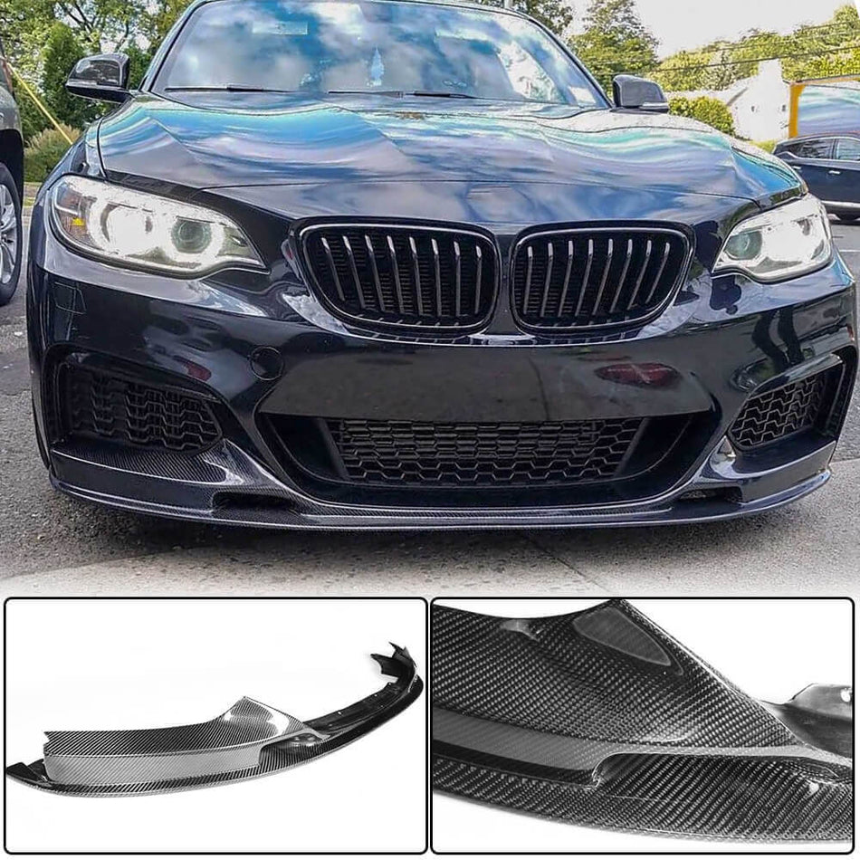 BMW 2 Series F22 F23 M Sport 2014-2019 Front Bumper Lip Carbon Fiber-Ahacarbon