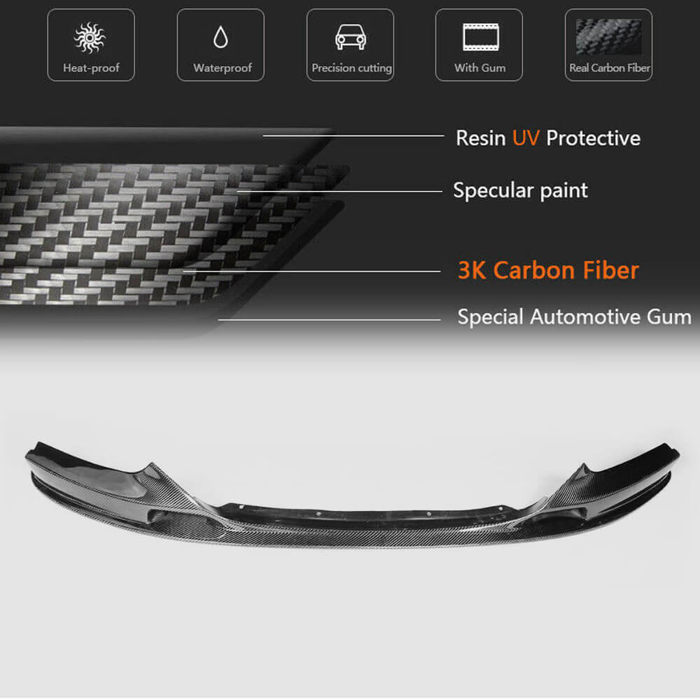 BMW 2 Series F22 F23 M Sport 2014-2019 Front Bumper Lip Carbon Fiber-Ahacarbon