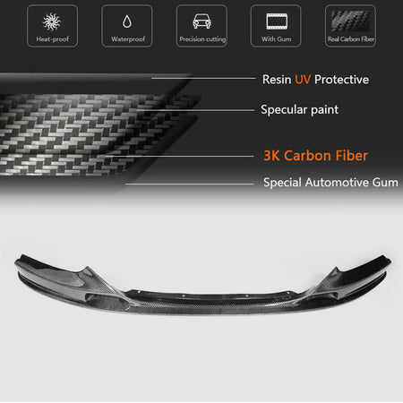 BMW 2 Series F22 F23 M Sport 2014-2019 Front Bumper Lip Carbon Fiber-Ahacarbon