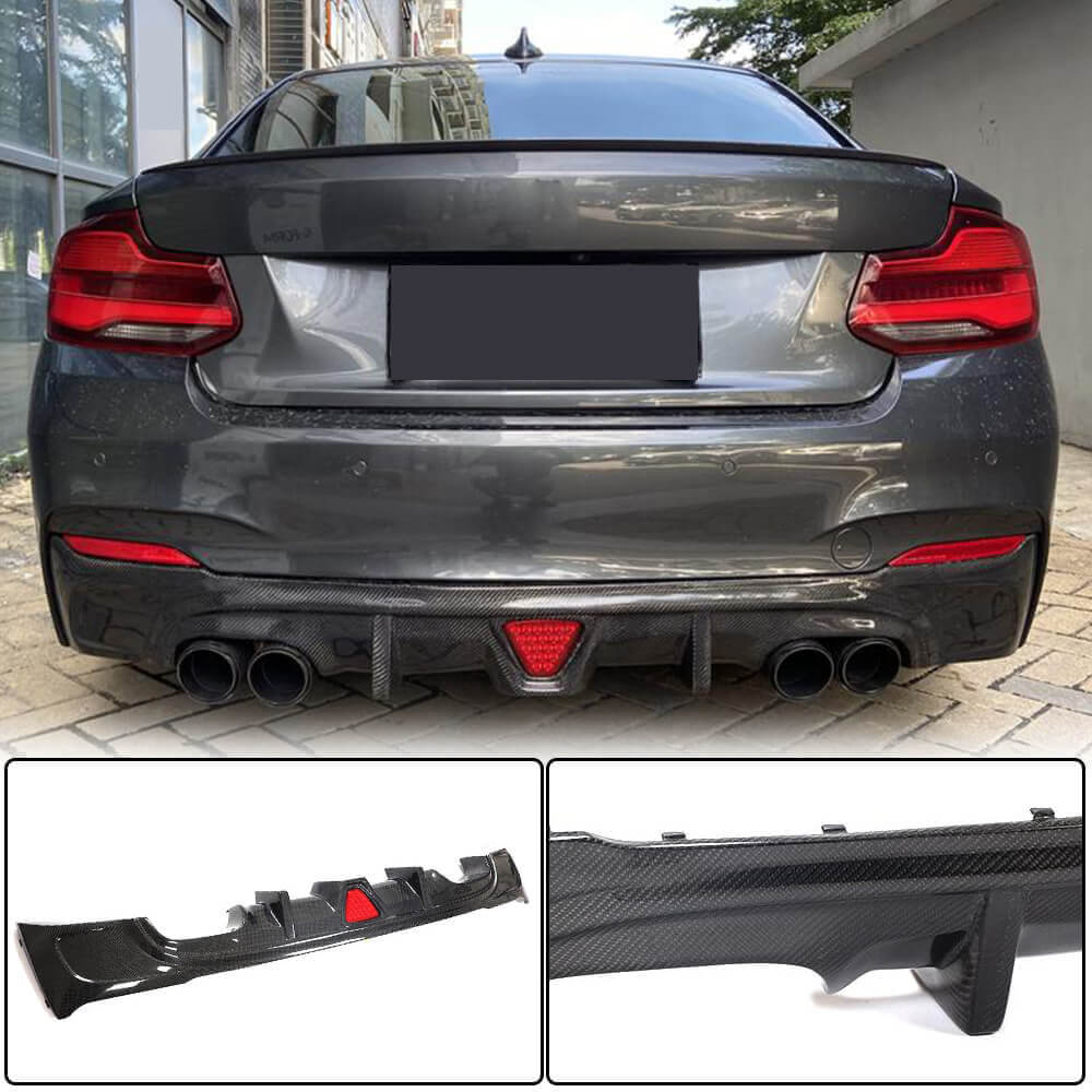BMW 2 Series F22 F23 M Sport 2014-2019 Rear Bumper Diffuser Carbon Fiber-Ahacarbon