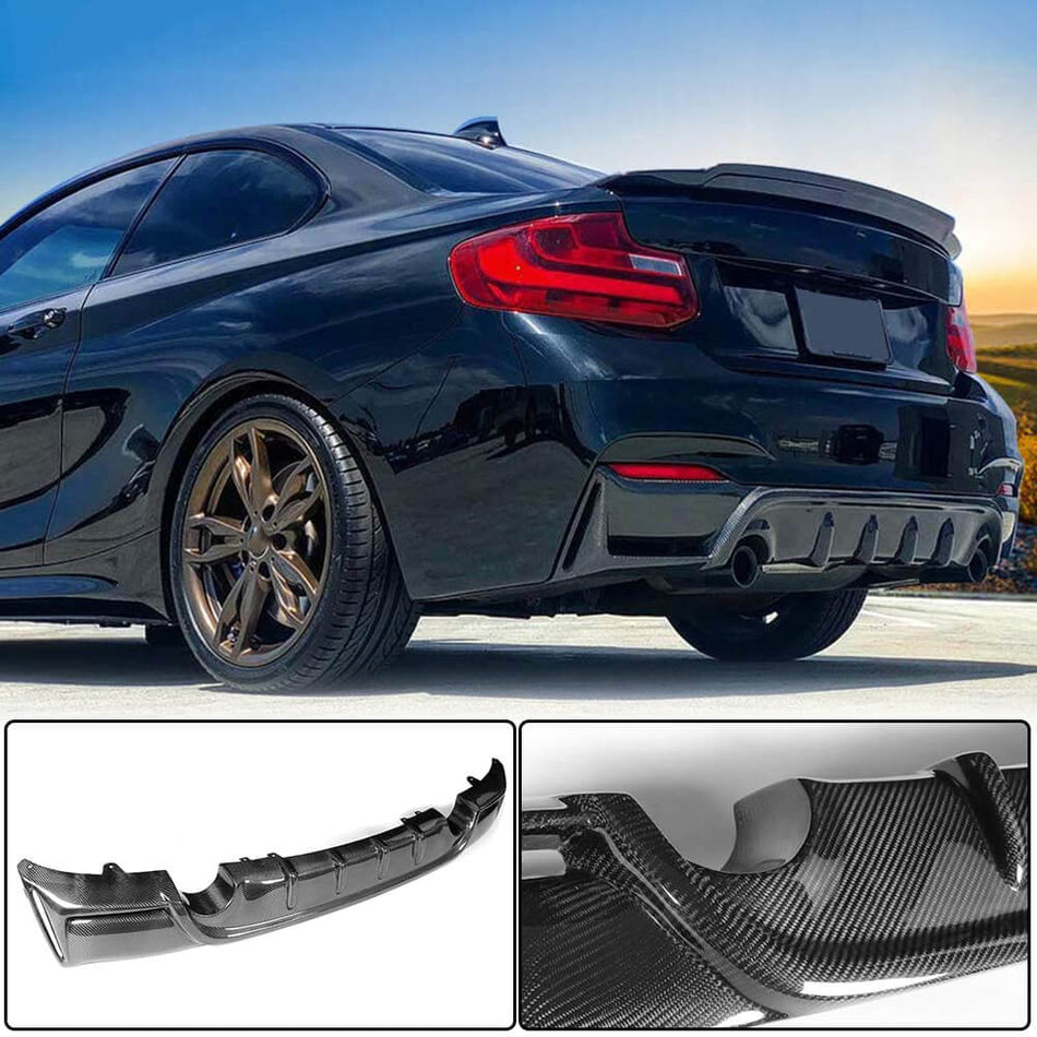 BMW 2 Series F22 F23 M Sport 2014-2020 Rear Bumper Diffuser Lip Carbon Fiber/FRP-Ahacarbon