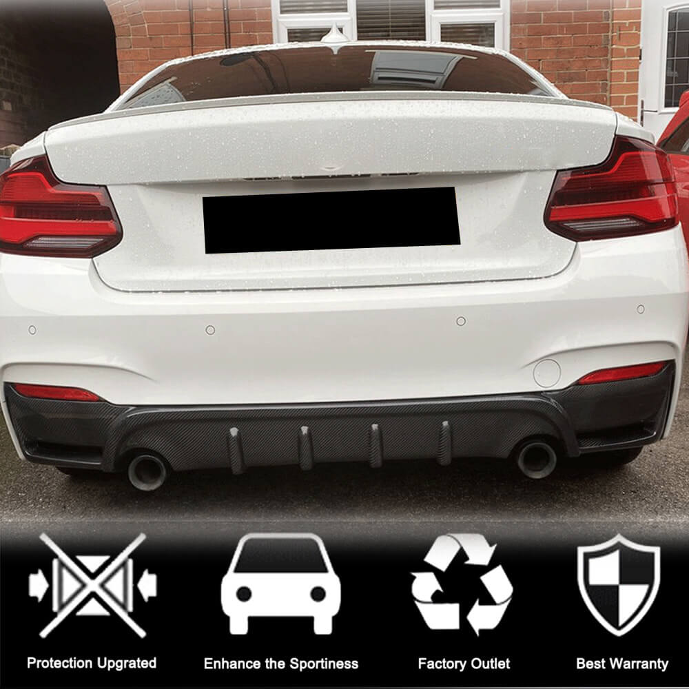 BMW 2 Series F22 F23 M Sport 2014-2020 Rear Bumper Diffuser Lip Carbon Fiber/FRP-Ahacarbon