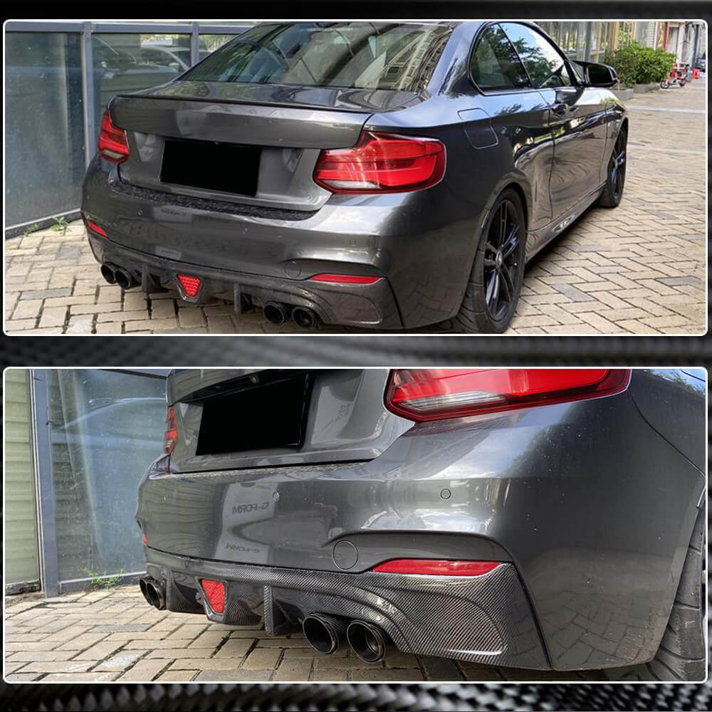 BMW 2 Series F22 F23 M Sport 2014-2019 Rear Bumper Diffuser Carbon Fiber-Ahacarbon