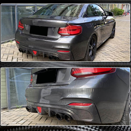 BMW 2 Series F22 F23 M Sport 2014-2019 Rear Bumper Diffuser Carbon Fiber-Ahacarbon