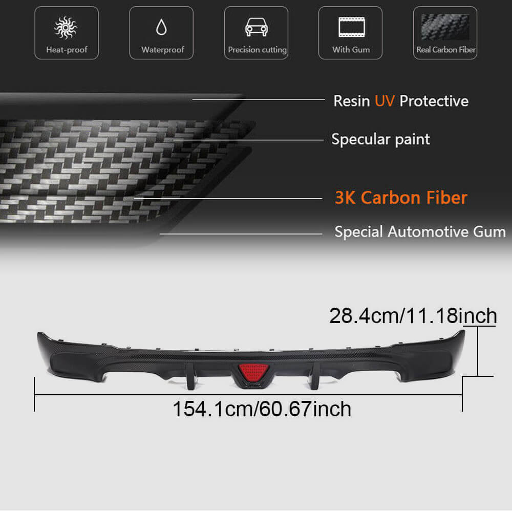 BMW 2 Series F22 F23 M Sport 2014-2019 Rear Bumper Diffuser Carbon Fiber-Ahacarbon
