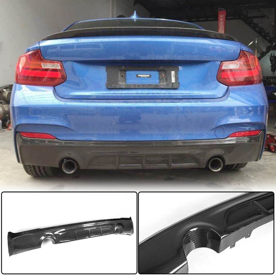 BMW 2 Series F22 F23 220i 228i 230i M Sport M235i M240i 2014-2019 Rear Bumper Diffuser Carbon Fiber-Ahacarbon