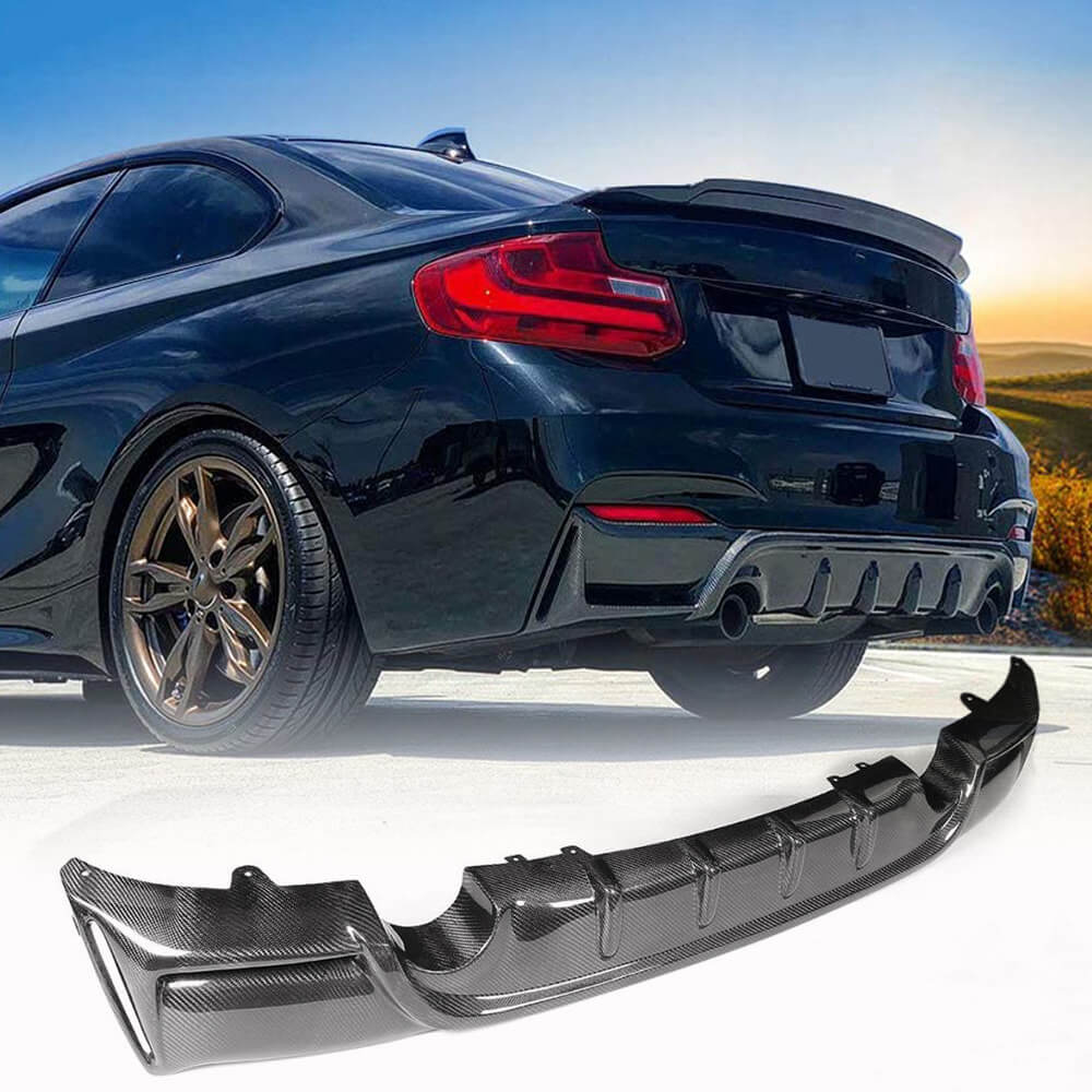 BMW 2 Series F22 F23 M Sport 2014-2020 Rear Bumper Diffuser Lip Carbon Fiber/FRP-Ahacarbon