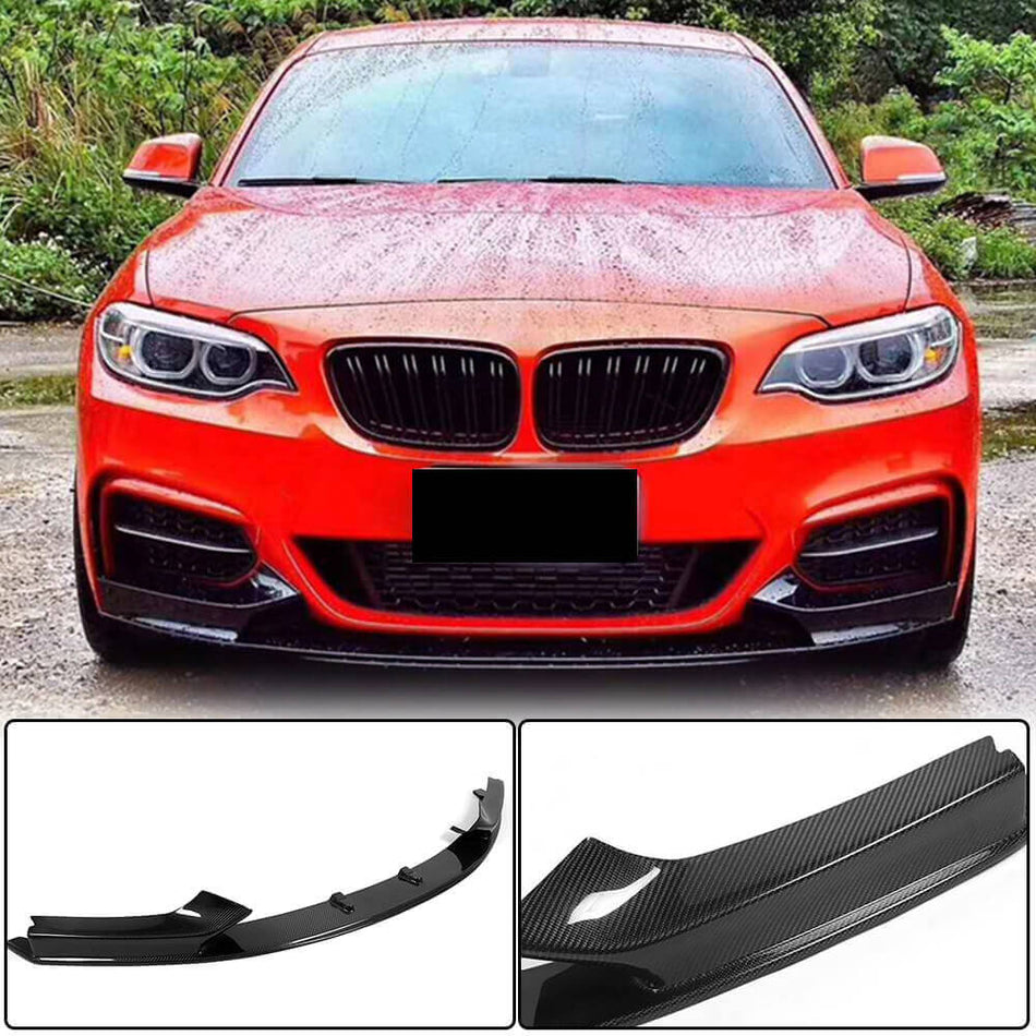 BMW 2 Series F22 F23 M Sport M235i M240i 2014-2019 Front Bumper Lip Carbon Fiber-Ahacarbon