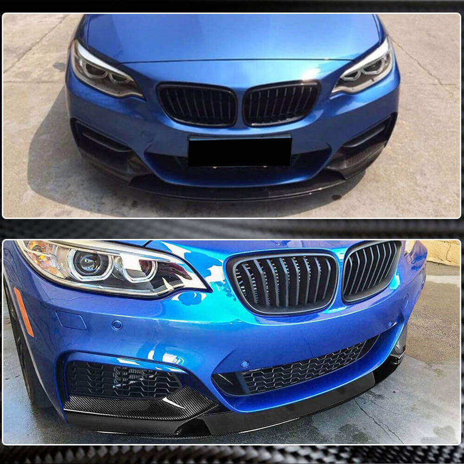 BMW 2 Series F22 F23 M Sport M235i M240i 2014-2019 Front Bumper Lip Carbon Fiber-Ahacarbon