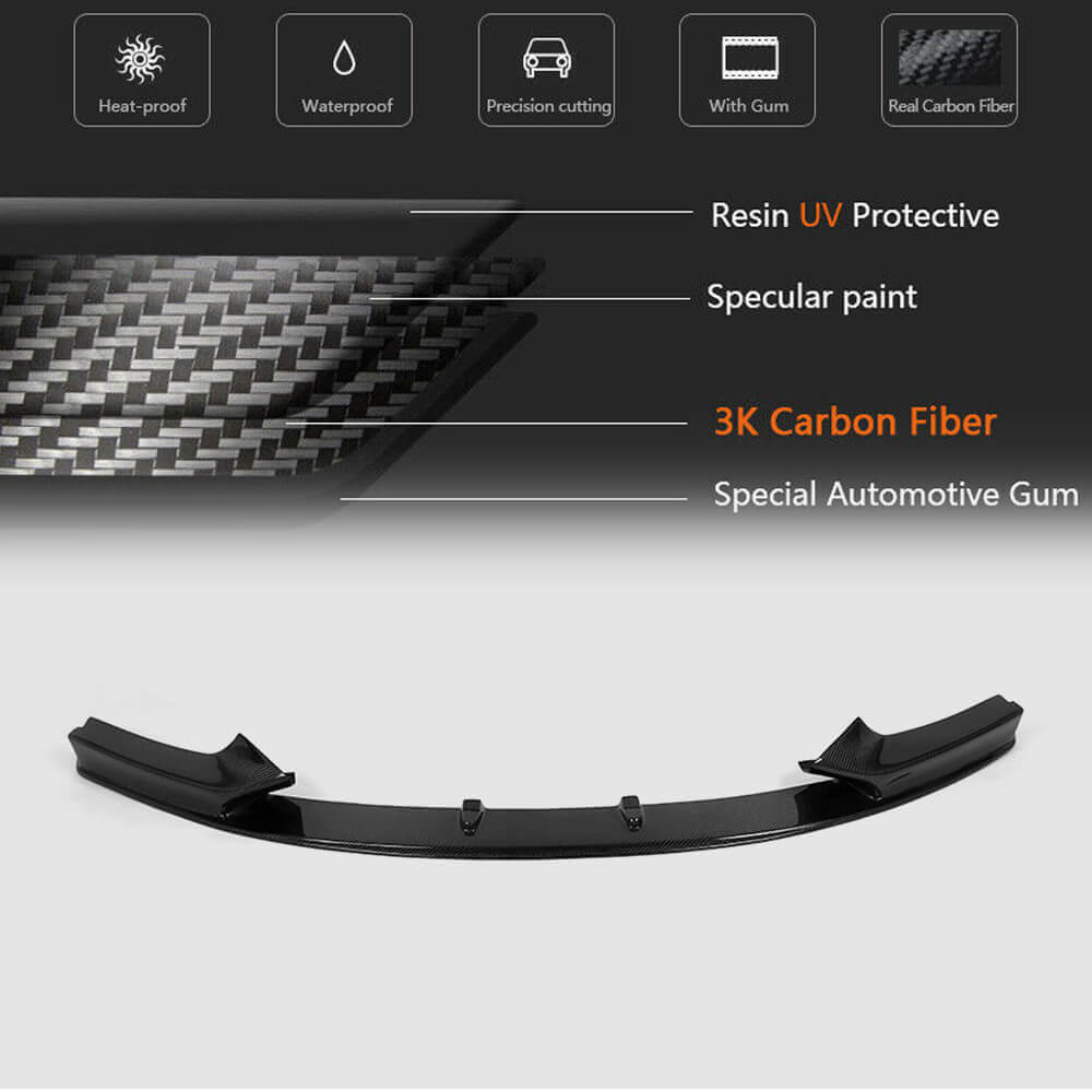BMW 2 Series F22 F23 M Sport M235i M240i 2014-2019 Front Bumper Lip Carbon Fiber-Ahacarbon