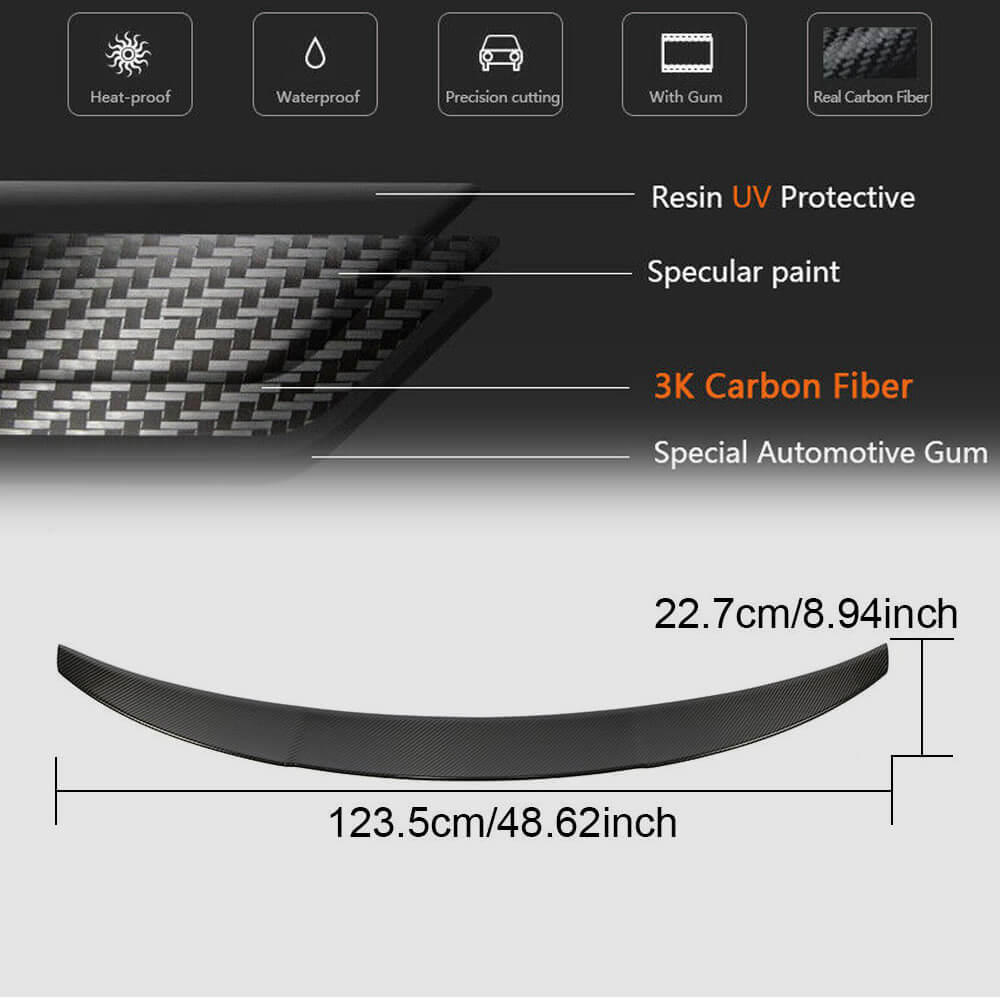 BMW 2 Series F22 F87 M2 2014-2019 Rear Trunk Spoiler Carbon Fiber-Ahacarbon