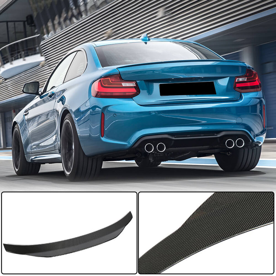 BMW 2 Series F22 F87 M2 Coupe 2014-2020 Rear Trunk Spoiler Carbon Fiber-Ahacarbon
