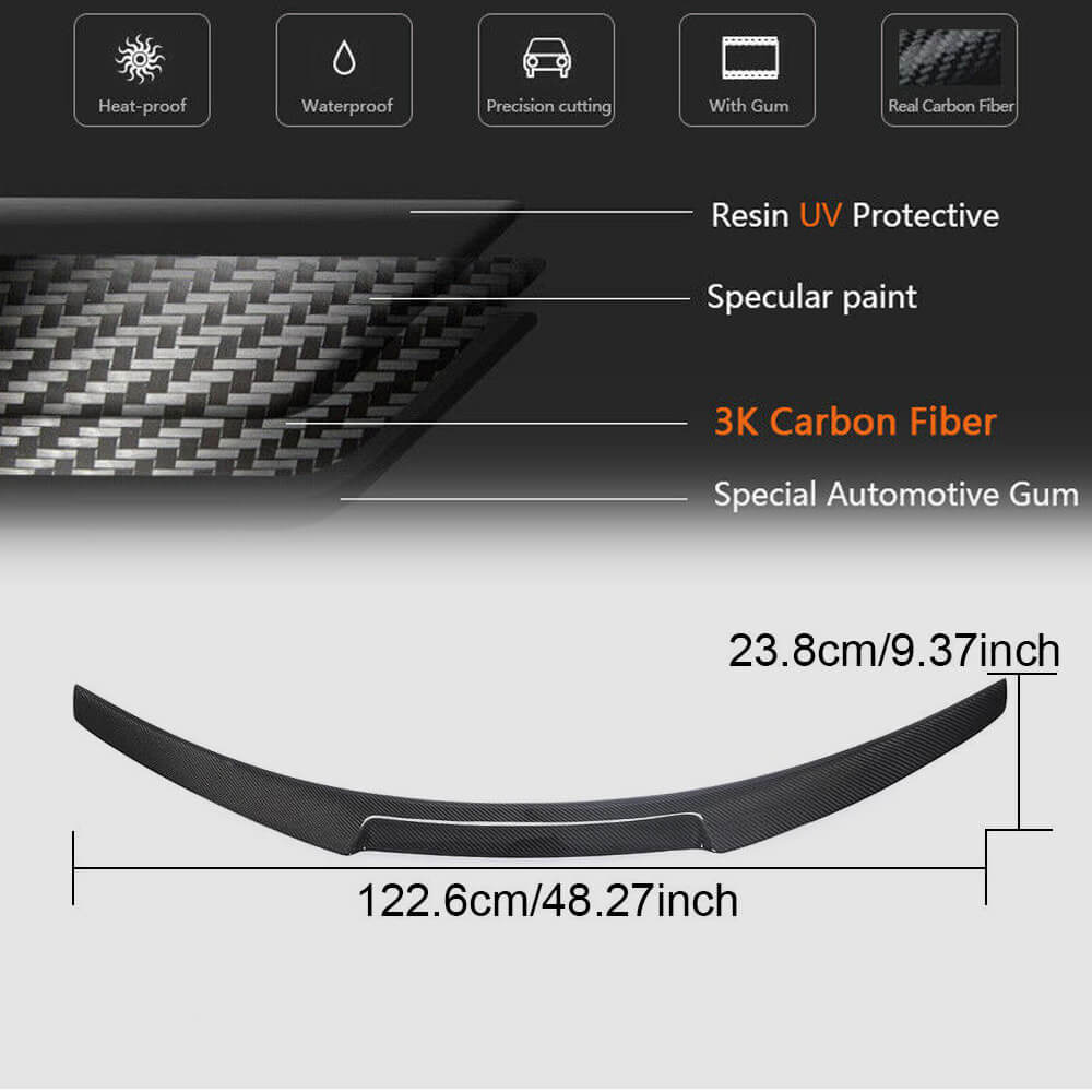 BMW 2 Series F23 Convertible 2015-2020 Rear Trunk Spoiler Carbon Fiber-Ahacarbon