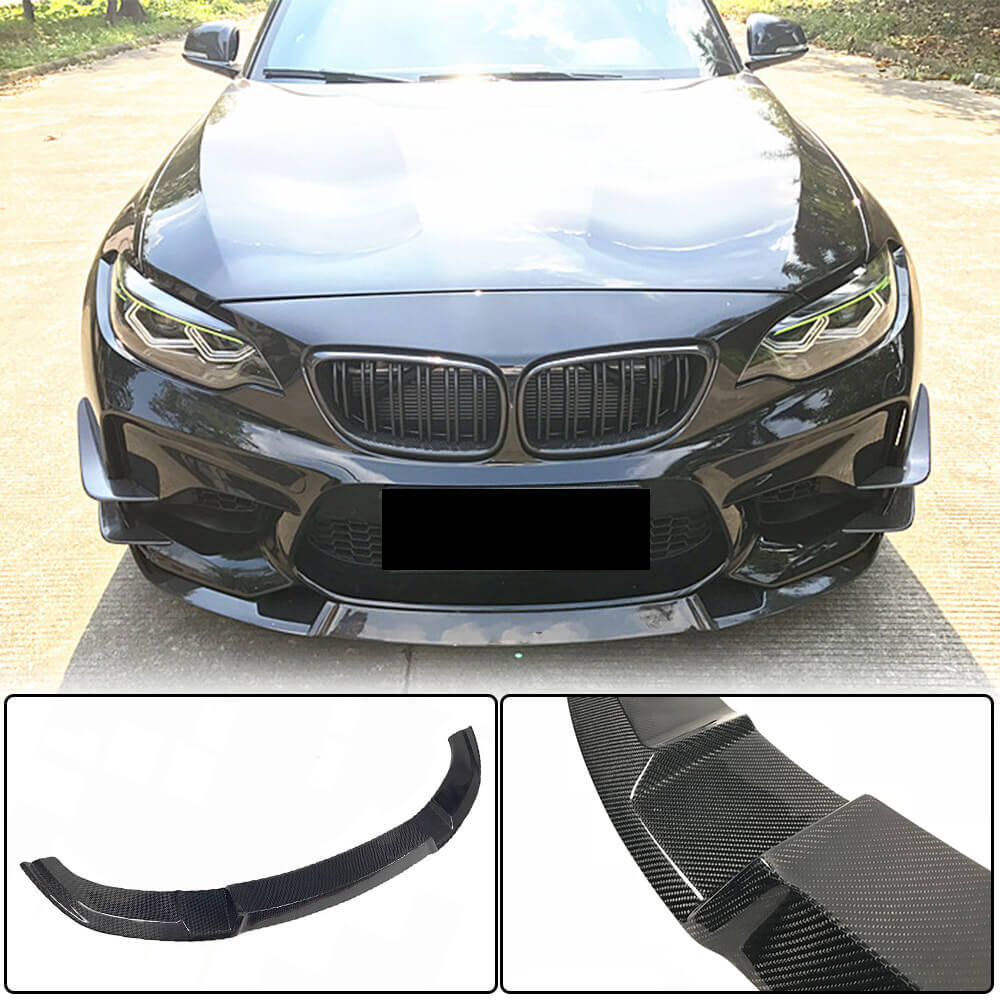 BMW 2 Series F87 M2 2016-2020 Front Bumper Lip Carbon Fiber-Ahacarbon