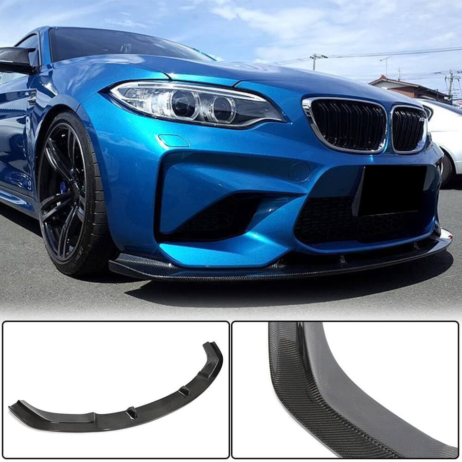 BMW 2 Series F87 M2 2016-2019 Front Bumper Lip Carbon Fiber-Ahacarbon