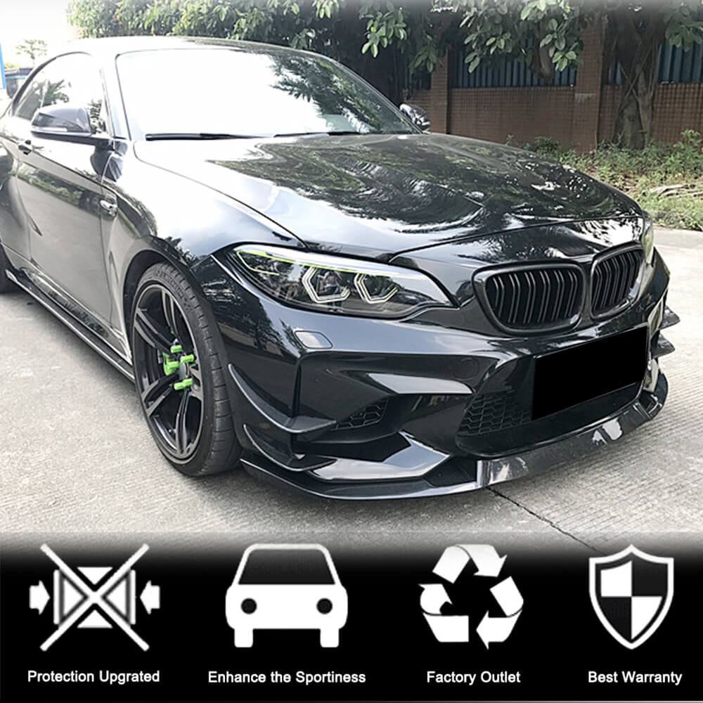 BMW 2 Series F87 M2 2016-2020 Front Bumper Lip Carbon Fiber-Ahacarbon