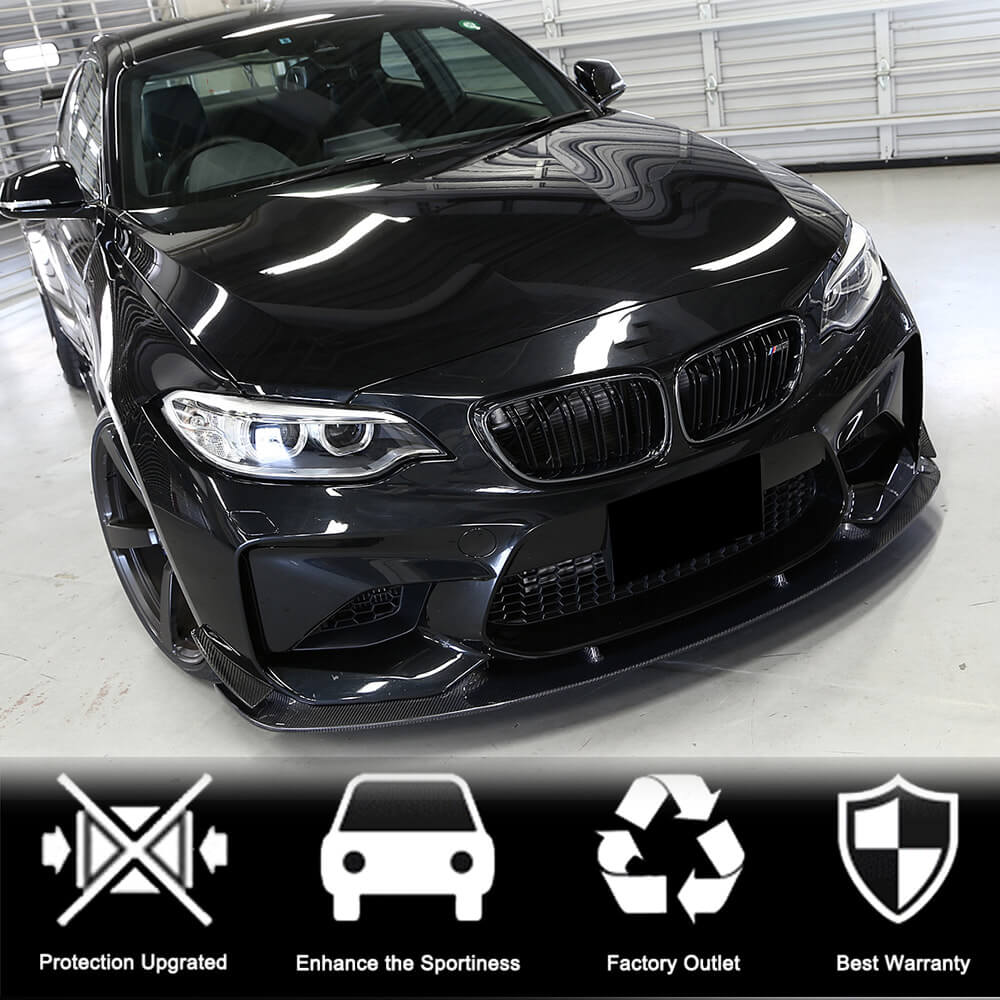 BMW 2 Series F87 M2 2016-2019 Front Bumper Lip Carbon Fiber-Ahacarbon