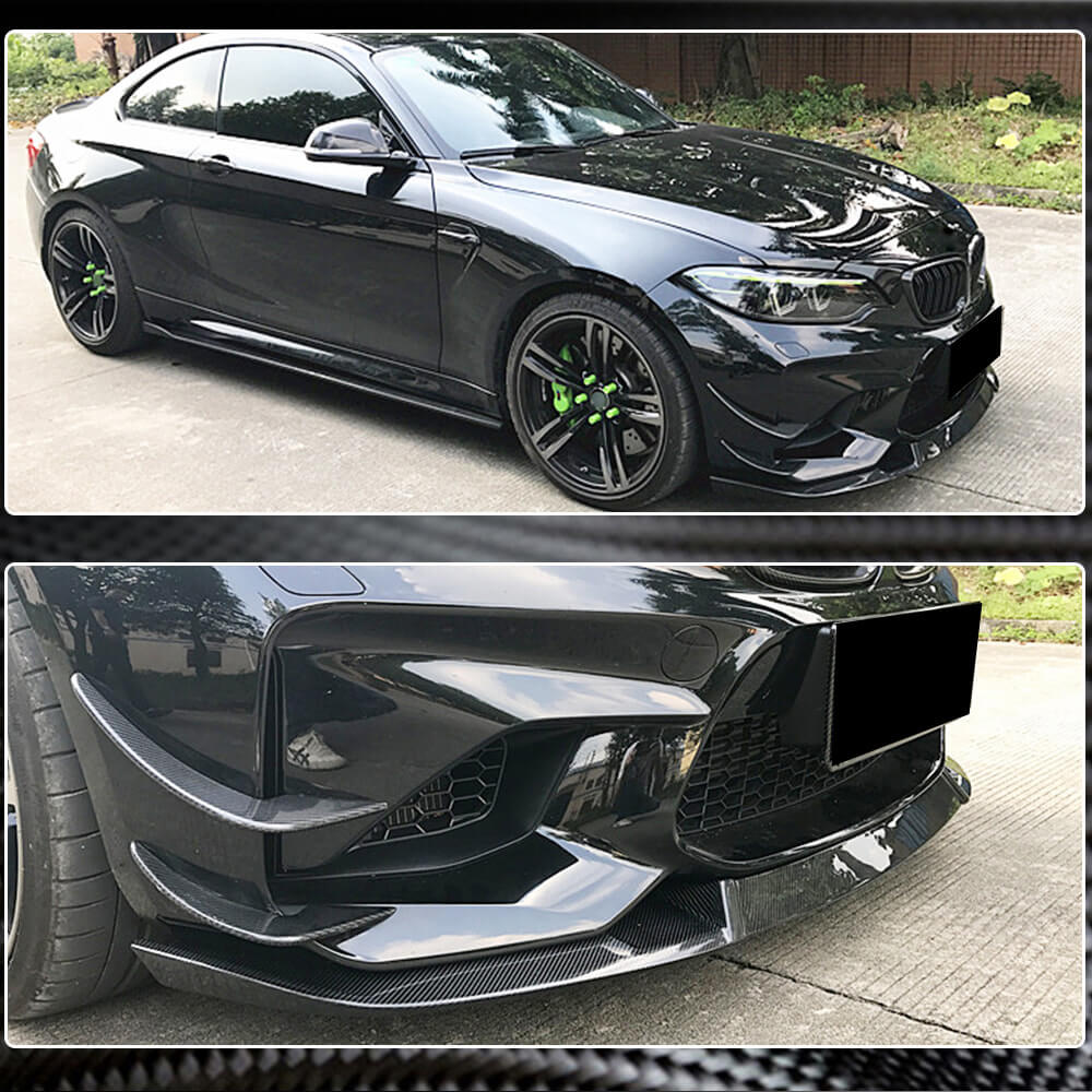 BMW 2 Series F87 M2 2016-2020 Front Bumper Lip Carbon Fiber-Ahacarbon