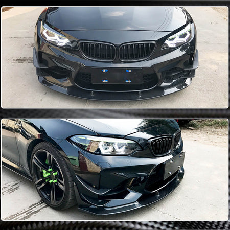 BMW 2 Series F87 M2 2016-2019 Front Bumper Lip Carbon Fiber-Ahacarbon