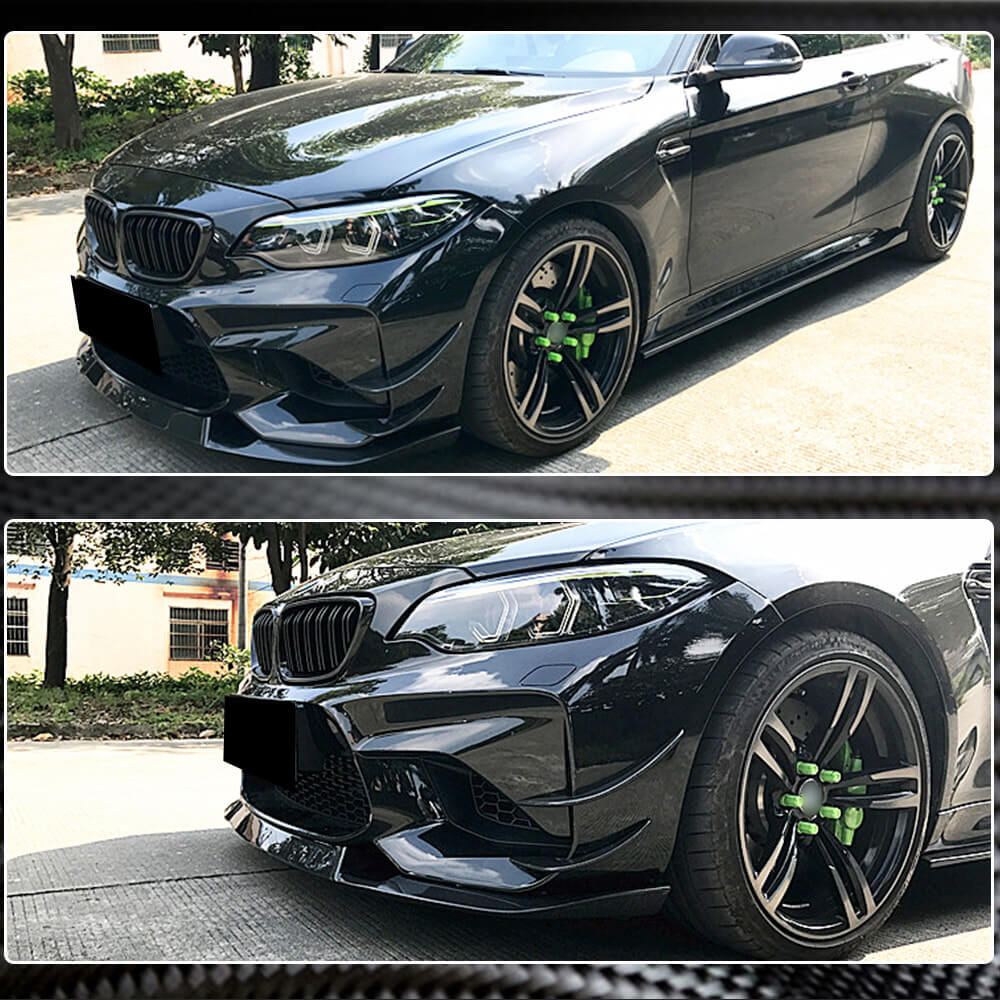 BMW 2 Series F87 M2 2016-2020 Front Bumper Lip Carbon Fiber-Ahacarbon