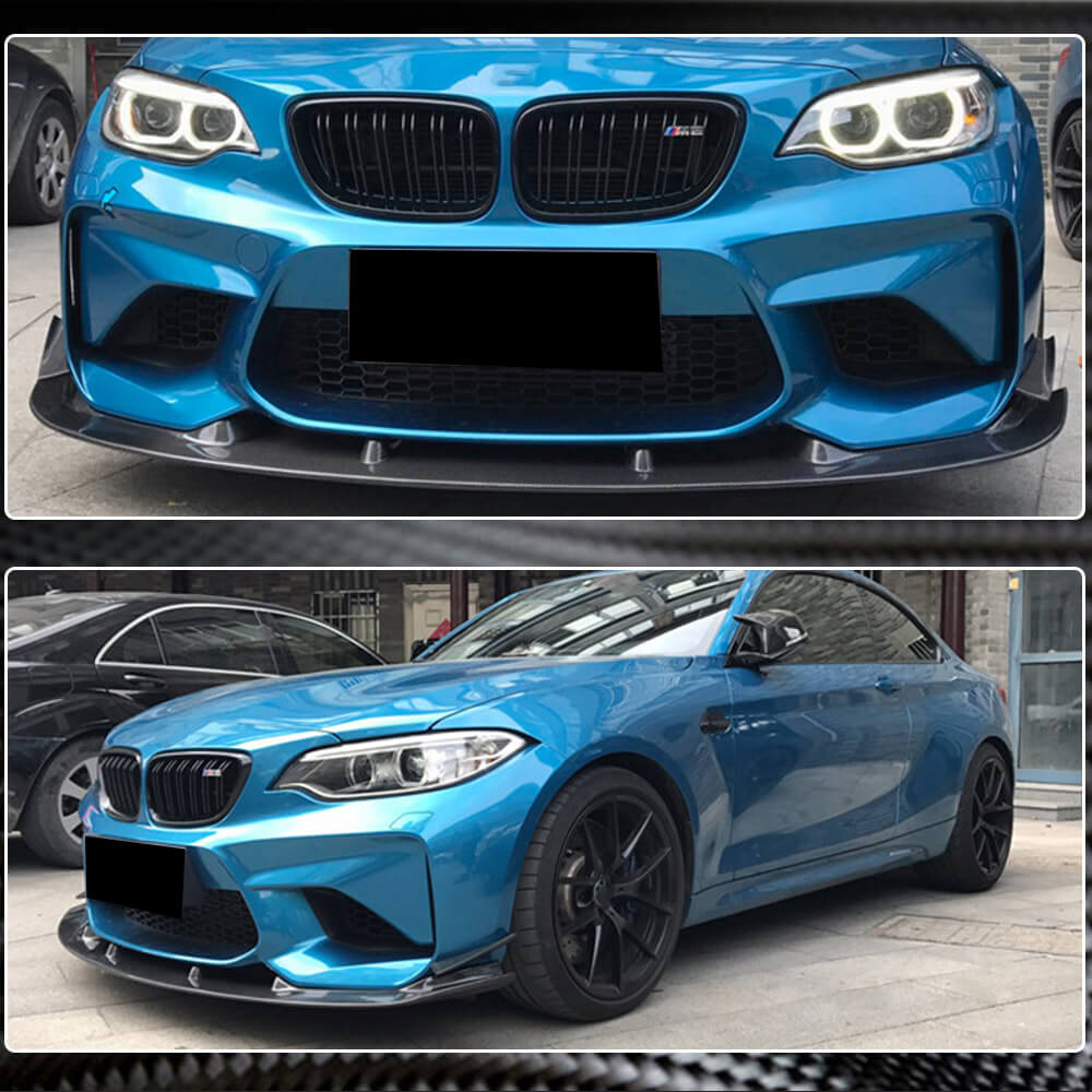 BMW 2 Series F87 M2 2016-2019 Front Bumper Lip Carbon Fiber-Ahacarbon