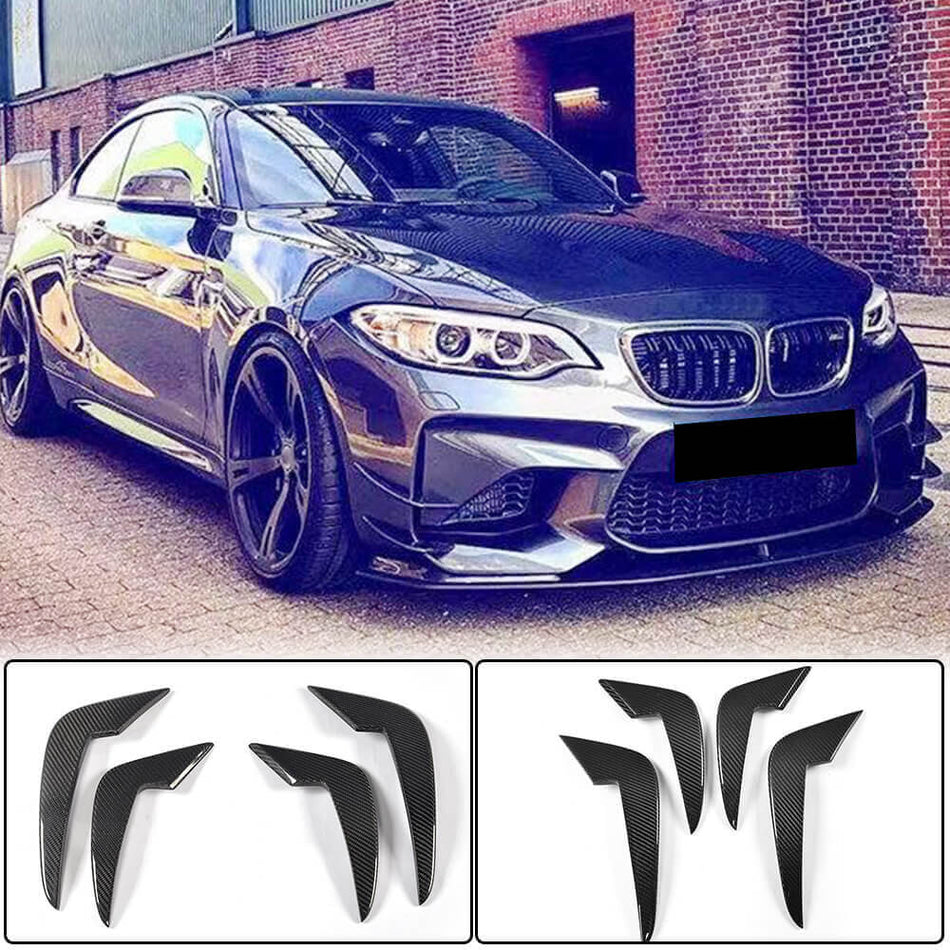 BMW 2 Series F87 M2 2016-2020 Front Bumper Splitters Carbon Fiber/FRP-Ahacarbon