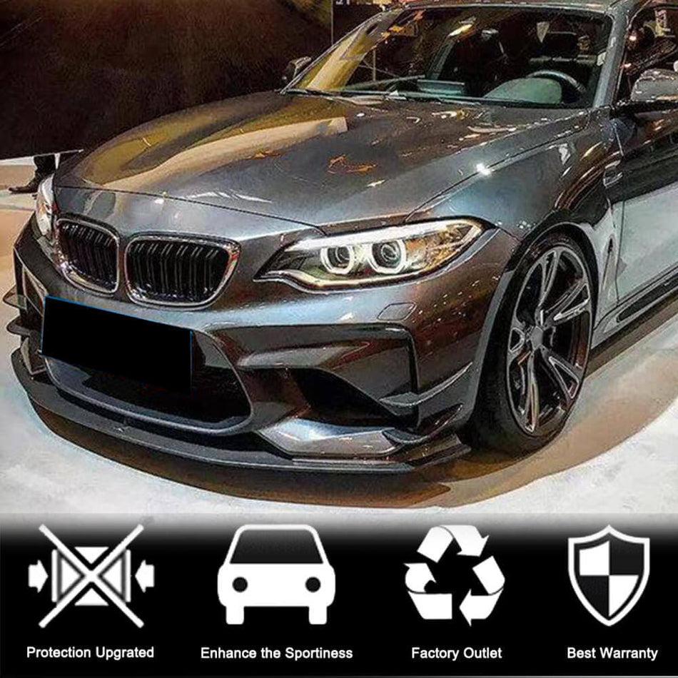 BMW 2 Series F87 M2 2016-2020 Front Bumper Splitters Carbon Fiber/FRP-Ahacarbon