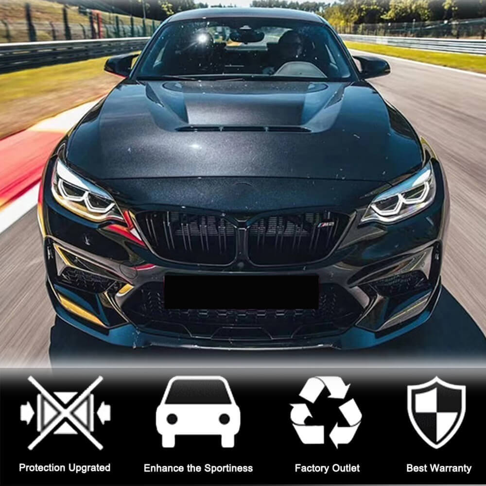 BMW 2 Series F87 M2 Competition M2C 2018-2020 Front Bumper Lip Carbon Fiber-Ahacarbon
