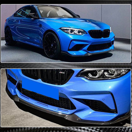 BMW 2 Series F87 M2 Competition M2C 2018-2020 Front Bumper Lip Carbon Fiber-Ahacarbon