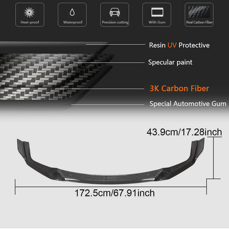 BMW 2 Series F87 M2 Competition M2C 2018-2020 Front Bumper Lip Carbon Fiber-Ahacarbon