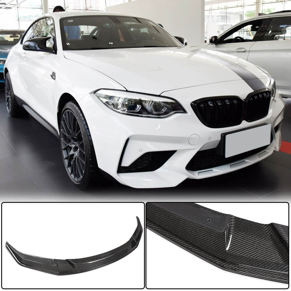 BMW 2 Series F87 M2 Competition M2C 2018-2020 Front Bumper Lip Carbon Fiber-Ahacarbon