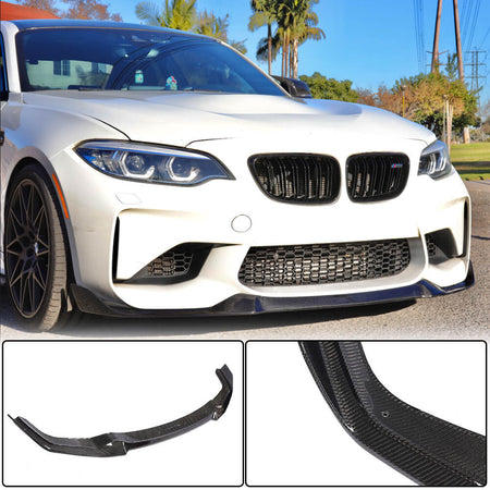BMW 2 Series F87 M2 Coupe 2016-2019 Front Bumper Lip Carbon Fiber-Ahacarbon