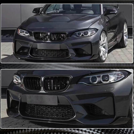 BMW 2 Series F87 M2 Coupe 2016-2019 Front Bumper Lip Carbon Fiber-Ahacarbon