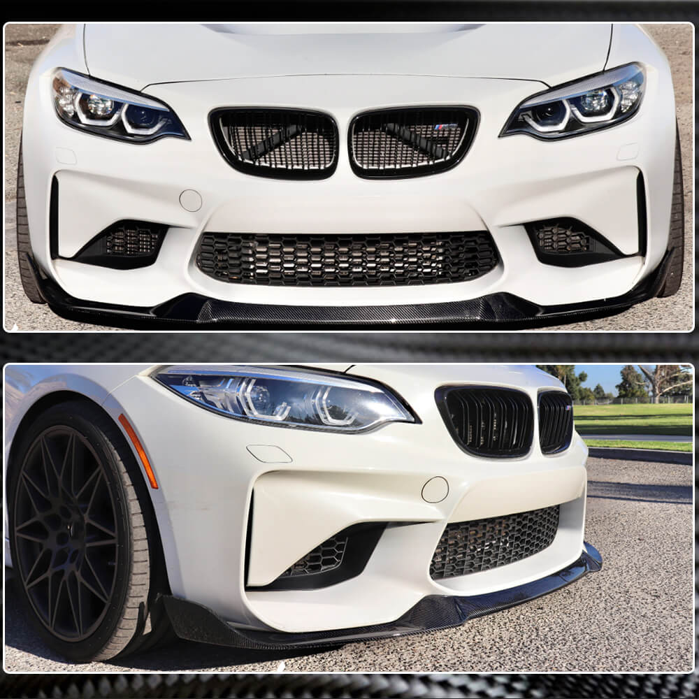 BMW 2 Series F87 M2 Coupe 2016-2019 Front Bumper Lip Carbon Fiber-Ahacarbon