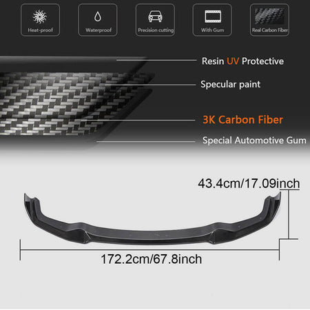 BMW 2 Series F87 M2 Coupe 2016-2019 Front Bumper Lip Carbon Fiber-Ahacarbon