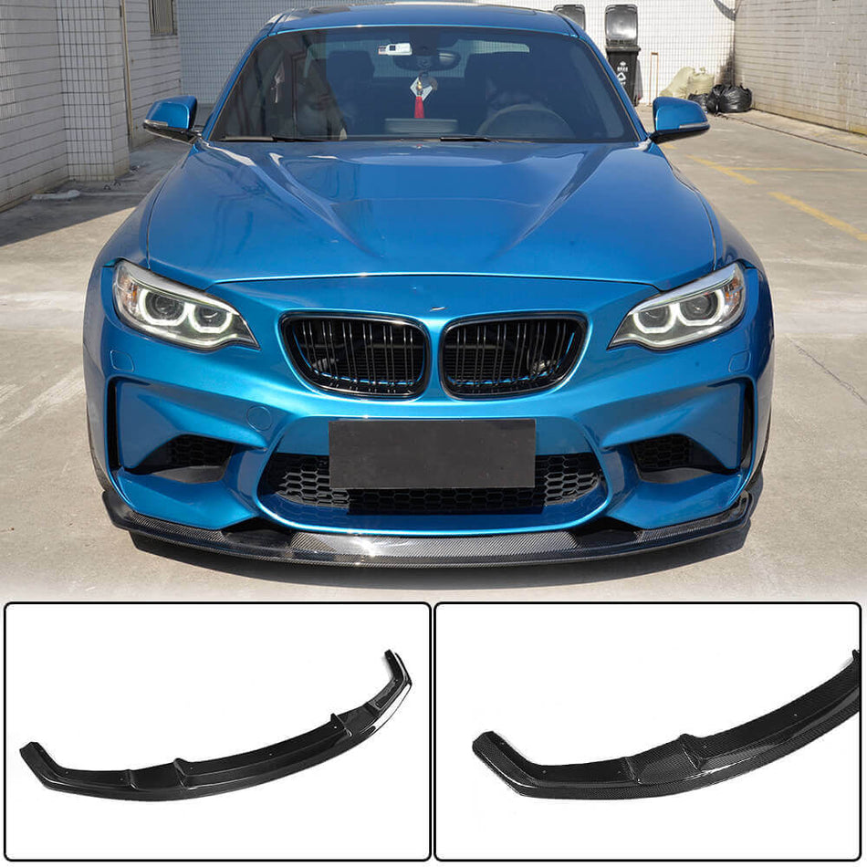 BMW 2 Series F87 M2 Coupe 2016-2020 Front Bumper Lip Carbon Fiber/FRP-Ahacarbon