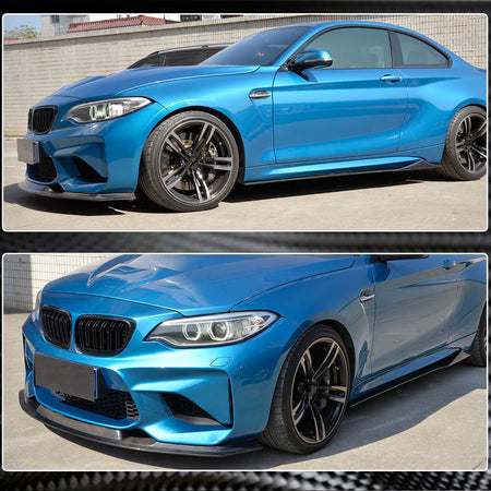 BMW 2 Series F87 M2 Coupe 2016-2020 Front Bumper Lip Carbon Fiber/FRP-Ahacarbon