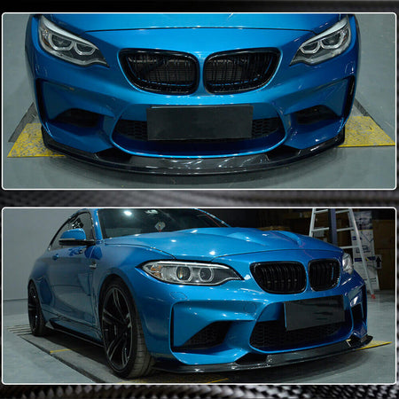 BMW 2 Series F87 M2 Coupe 2016-2020 Front Bumper Lip Carbon Fiber/FRP-Ahacarbon